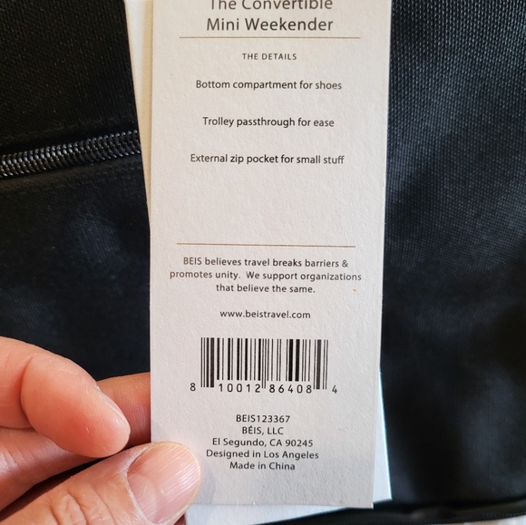 *NWT* Beís The Convertible Mini Weekender - Picture 6 of 12